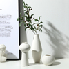 White Ceramic Ribbed Vase