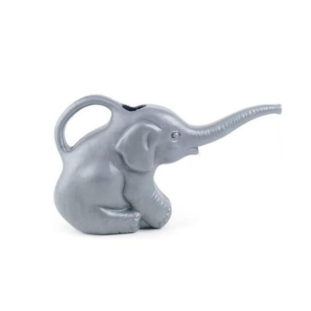 Indoor Vintage Silver Elephant Fully Functional Novelty Watering Can