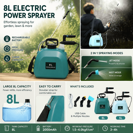 Rechargeable garden sprayer