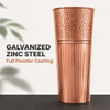 Heavy Duty Galvanized Zinc Steel Tall Planters Hammered Ribbed Powder Coated Flower Pots for Home Garden