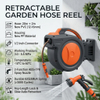 Retractable Garden Hose Reel Automatic Wall Mounted Water Hose Reel with Slow Return PVC Hose for Garden Irrigation