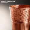 Heavy Duty Galvanized Zinc Steel Tall Planters Hammered Ribbed Powder Coated Flower Pots for Home Garden